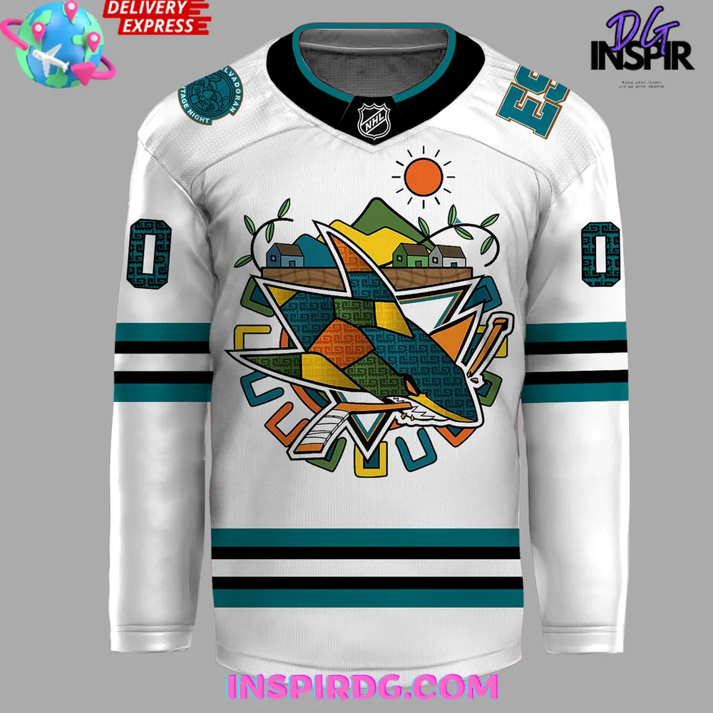 Salvadoran Heritage Night X San Jose Sharks 2025 Hockey Jersey - Image 2