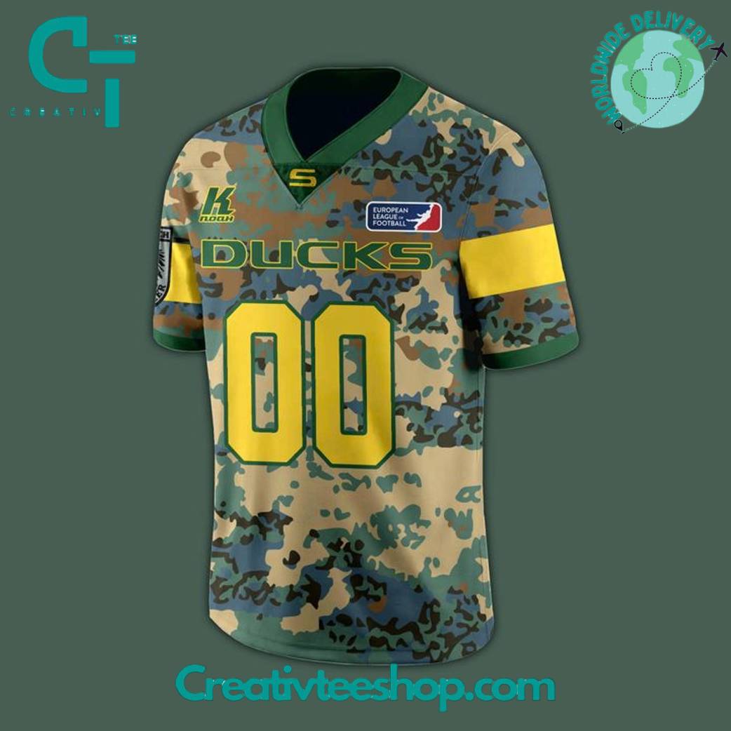 Salzburg Ducks/Panthers Salute To Service 2025 Camo Football Jersey - Image 2