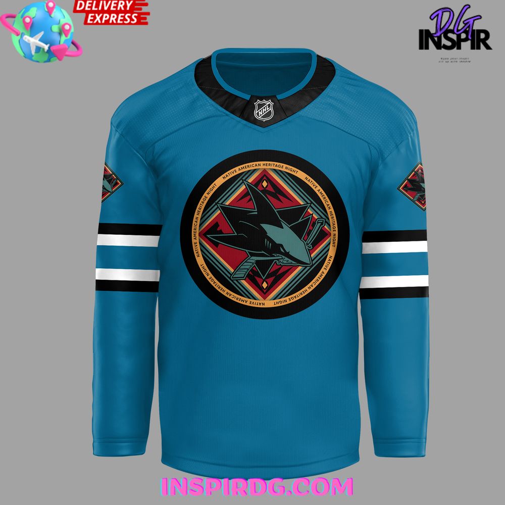 San Jose Sharks Native American Heritage Night Custom Hockey Jersey - Image 2