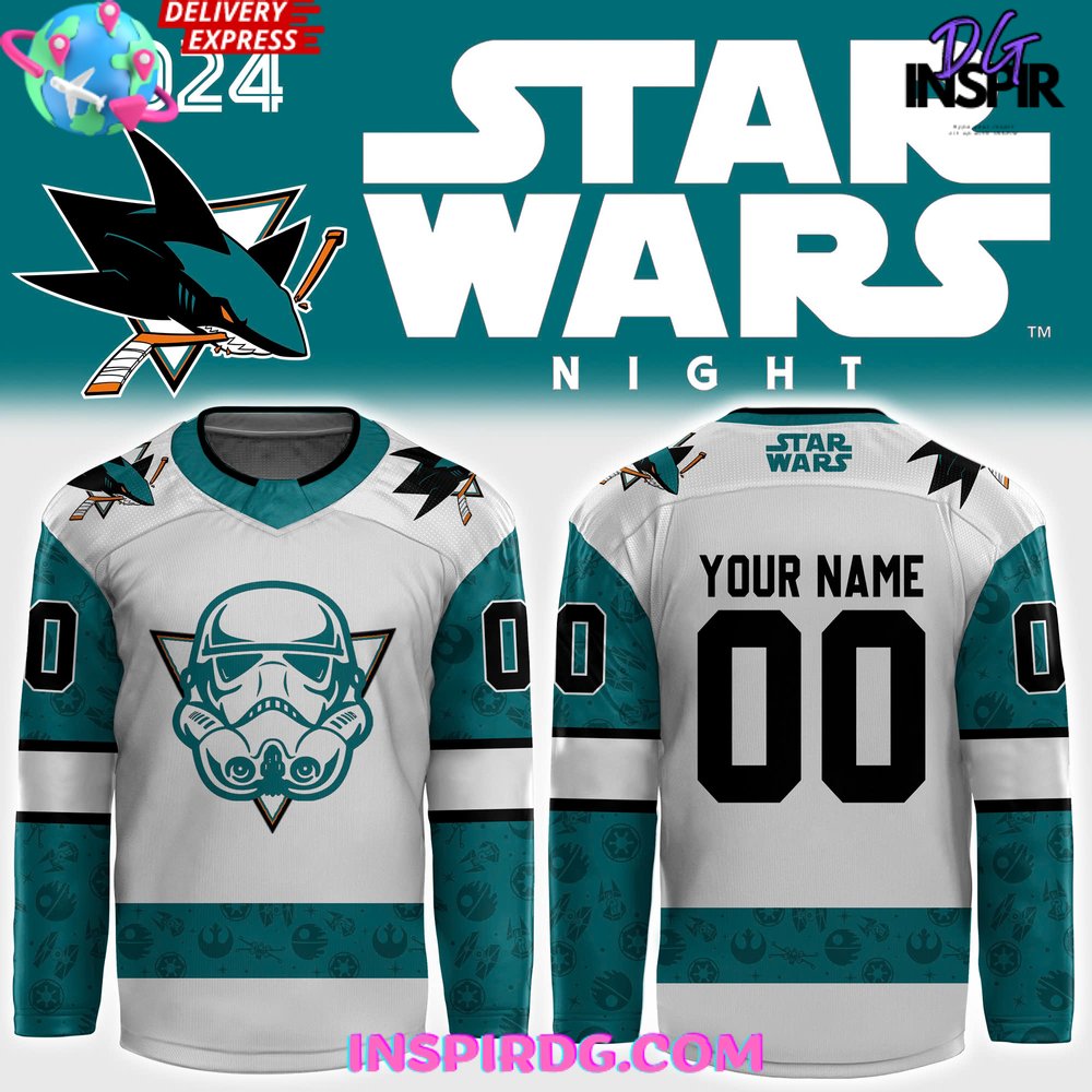 San Jose Sharks X Star Wars Night 2024 Custom Hockey Jersey