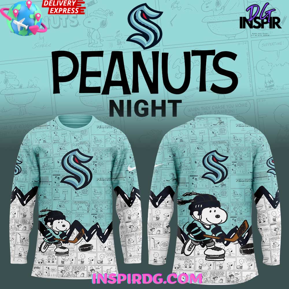 Seattle Kraken Anniversary Of Peanuts Limited Edition Hockey Jersey