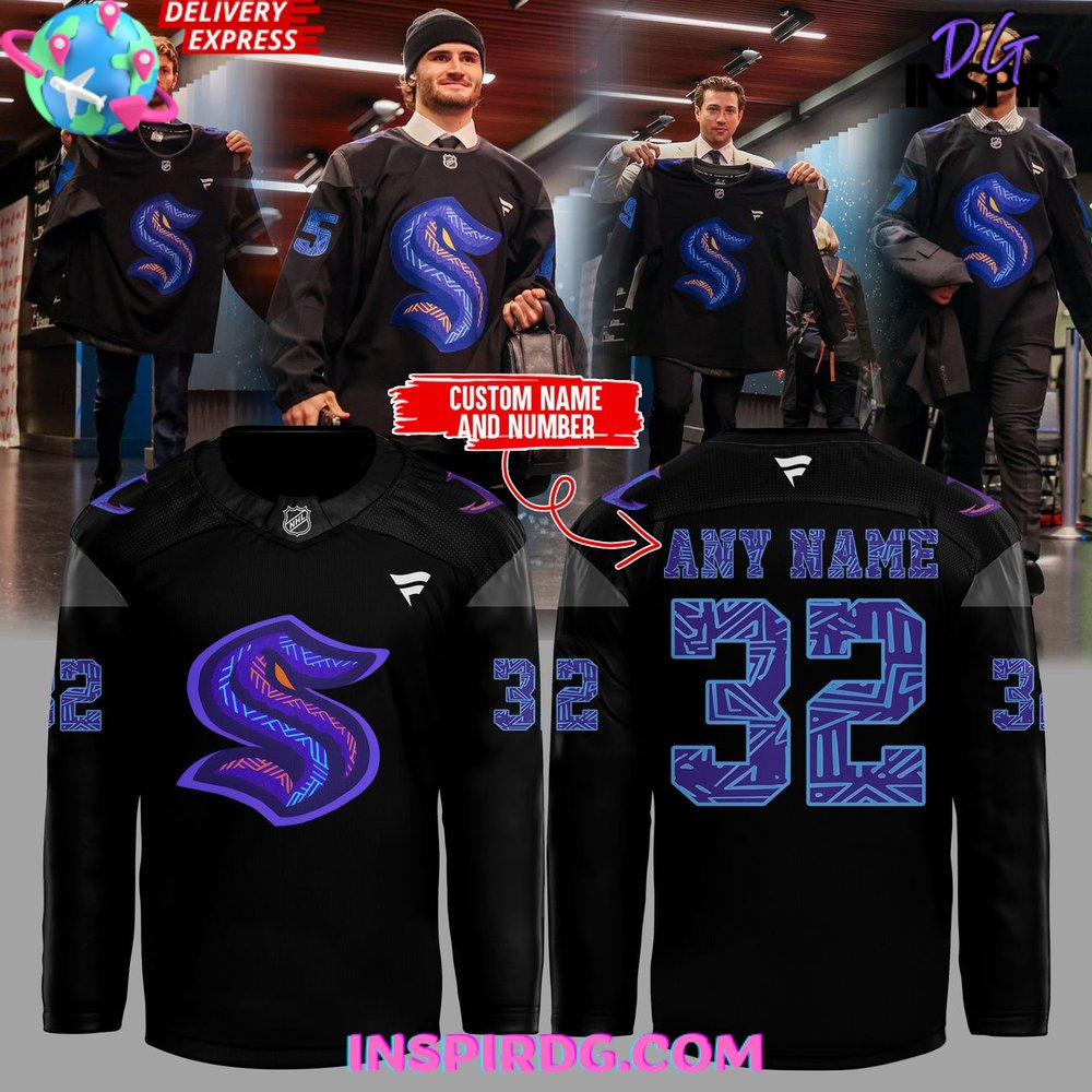 Seattle Kraken Black Hockey History Night Game 2025 Special Hockey Jersey