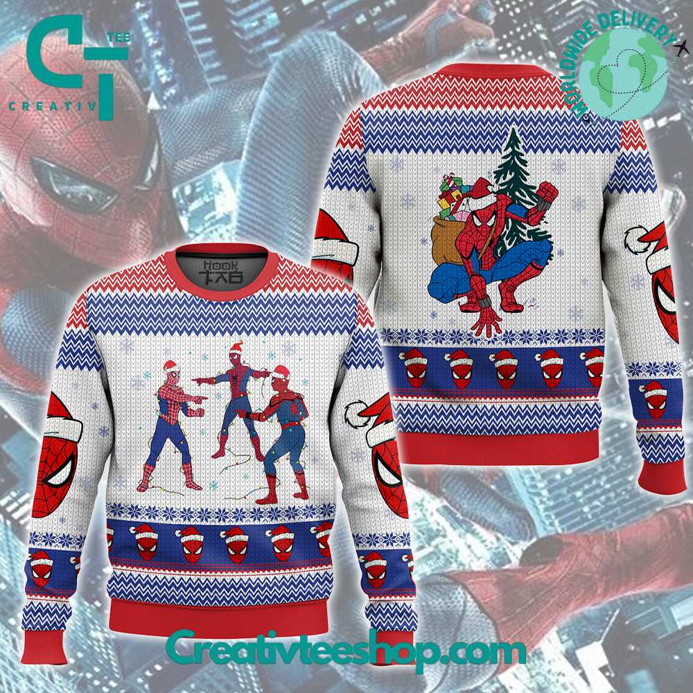 Spider-Man Pointing Meme Ugly Christmas Sweater