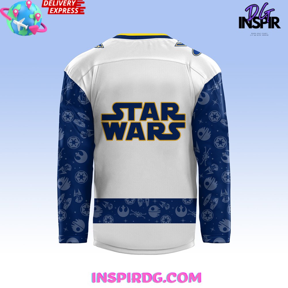 St. Louis Blues X Star Wars Night 2024 Hockey Jersey - Image 3