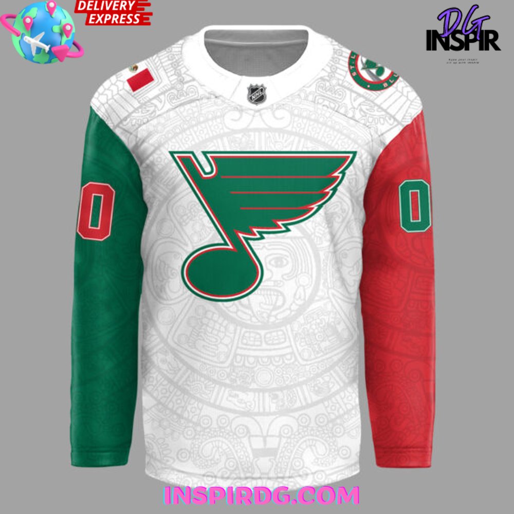 St. Louis Blues Mexican Heritage Night 2025 Hockey Jersey - Image 2