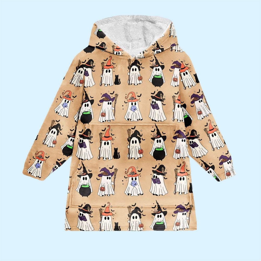 Сute Ghost Witch Blanket Hoodie