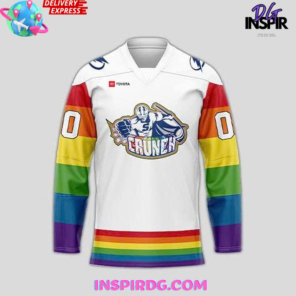 Syracuse Crunch Pride Month 2025 White Hockey Jersey - Image 2