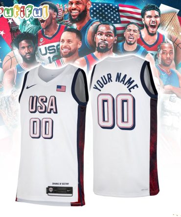 Team Usa Basketball 2024 Swingman Custom White Jersey Shirt