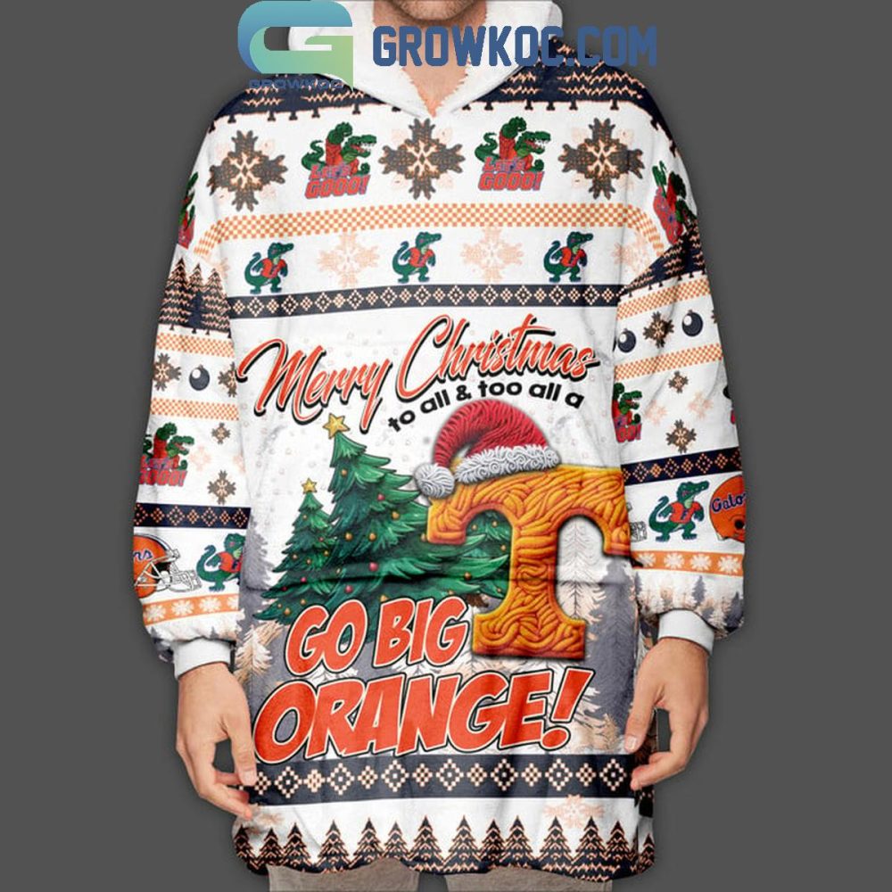 Tennessee Volunteers Go Big Orange They Not Like Us Christmas Oodie Hoodie Blanket - Image 3