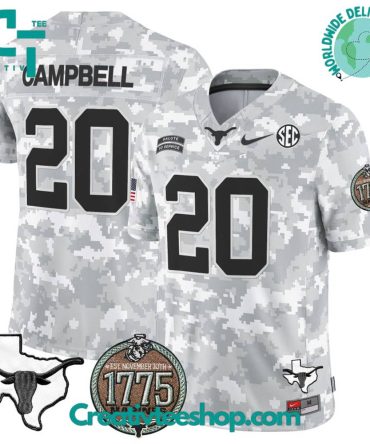 Texas Longhorns 2024 Salute To Service Establishment Year Camo Jersey