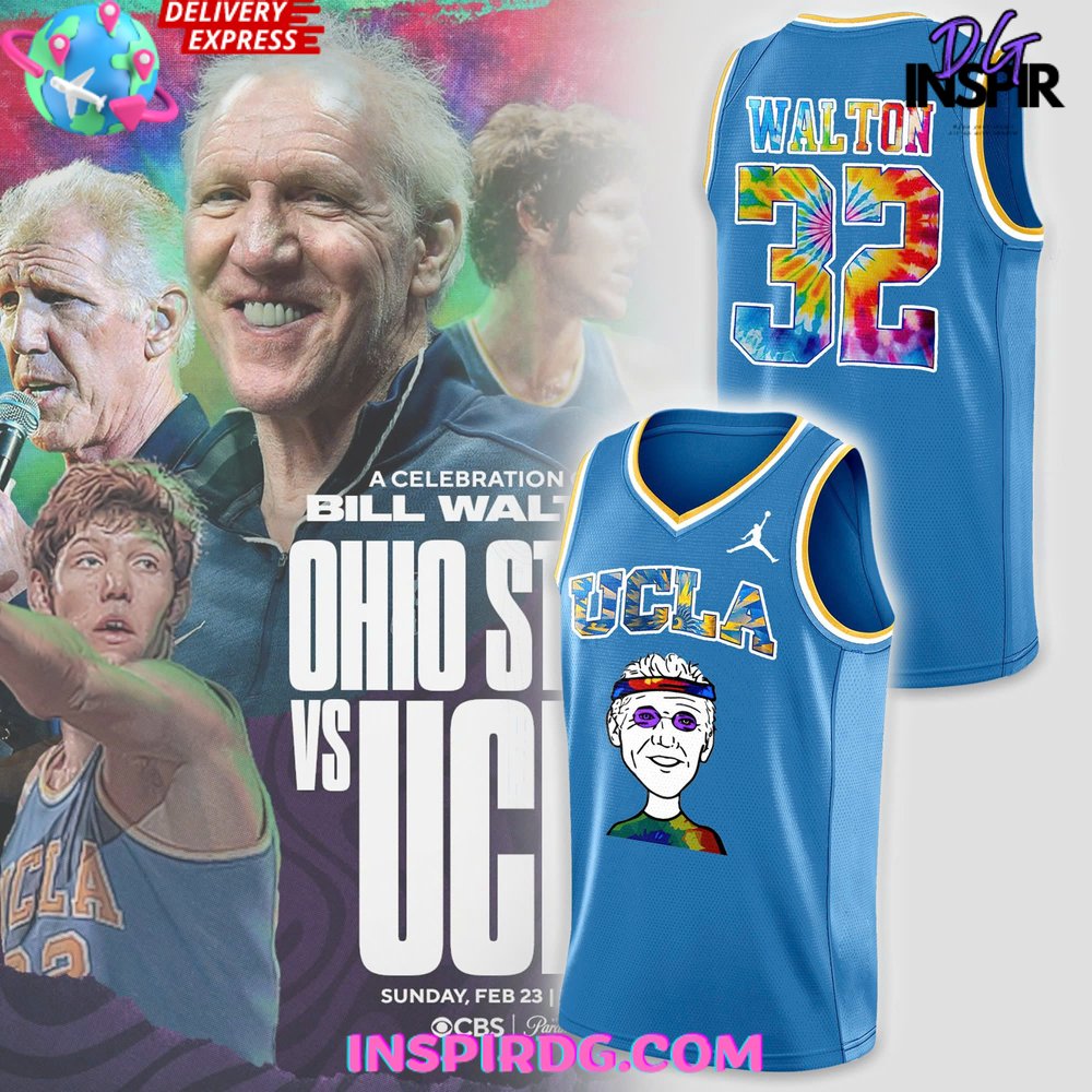 Ucla Honors The Late Bill Walton Blue Basketball Jersey