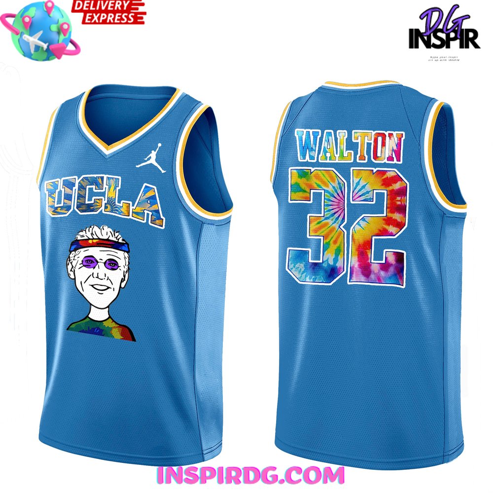 Ucla Honors The Late Bill Walton Blue Basketball Jersey - Image 2