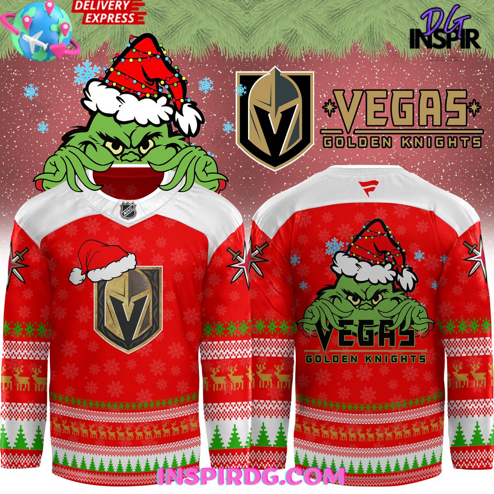 Vegas Golden Knights Grinch Christmas Special Hockey Jersey