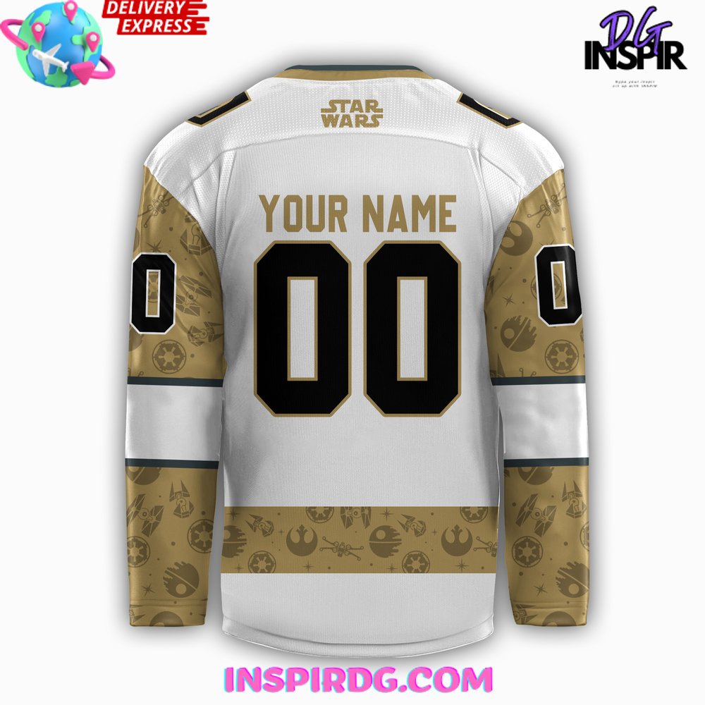 Vegas Golden Knights X Star Wars Night 2024 Custom Hockey Jersey - Image 3
