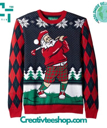 Golfing Santa Ugly Christmas Sweater