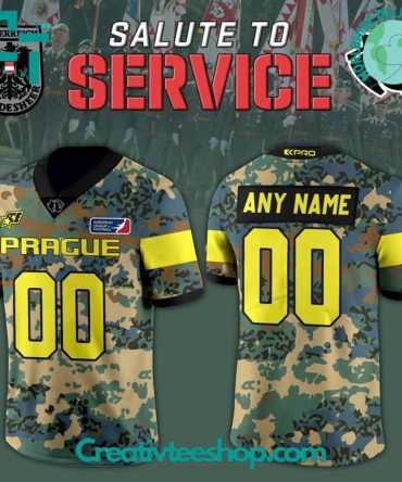 Prague Black Panthers Salute To Service 2025 Camo Football Jersey