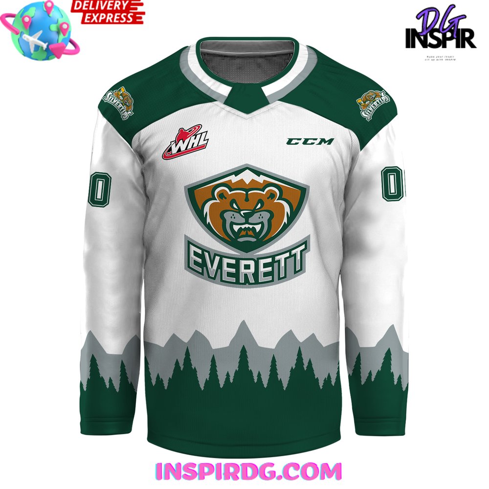 Whl Everett Silvertips Ccm 2024 White Hockey Jersey - Image 2