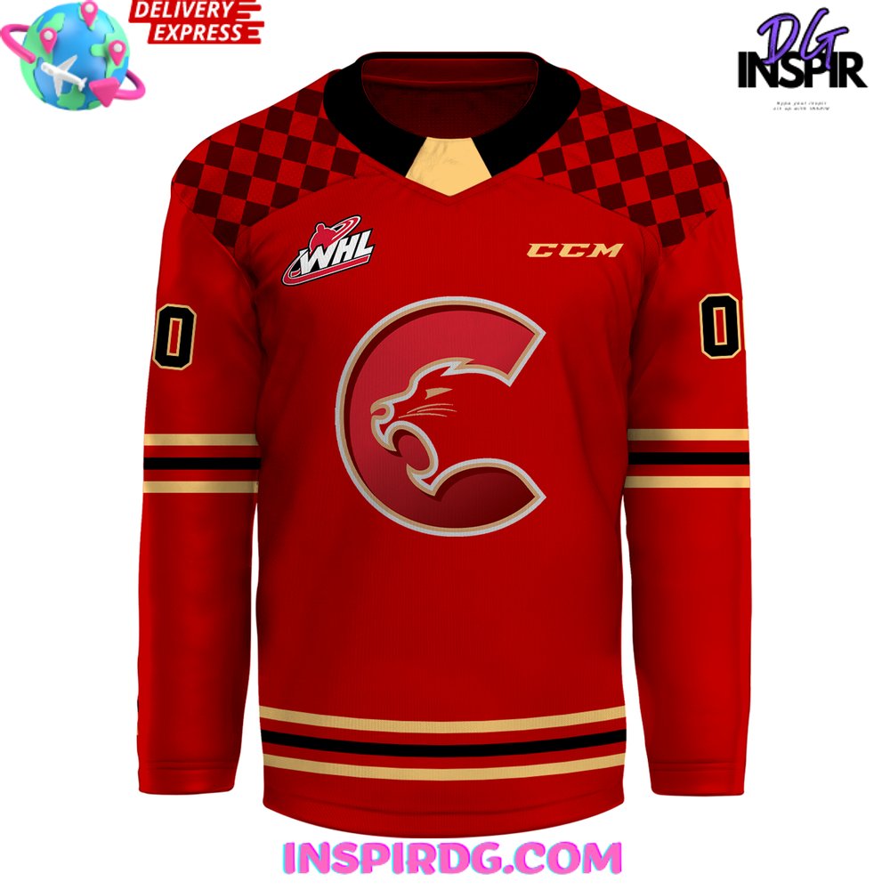 Whl Prince George Cougars Ccm 2024 Red Hockey Jersey - Image 2