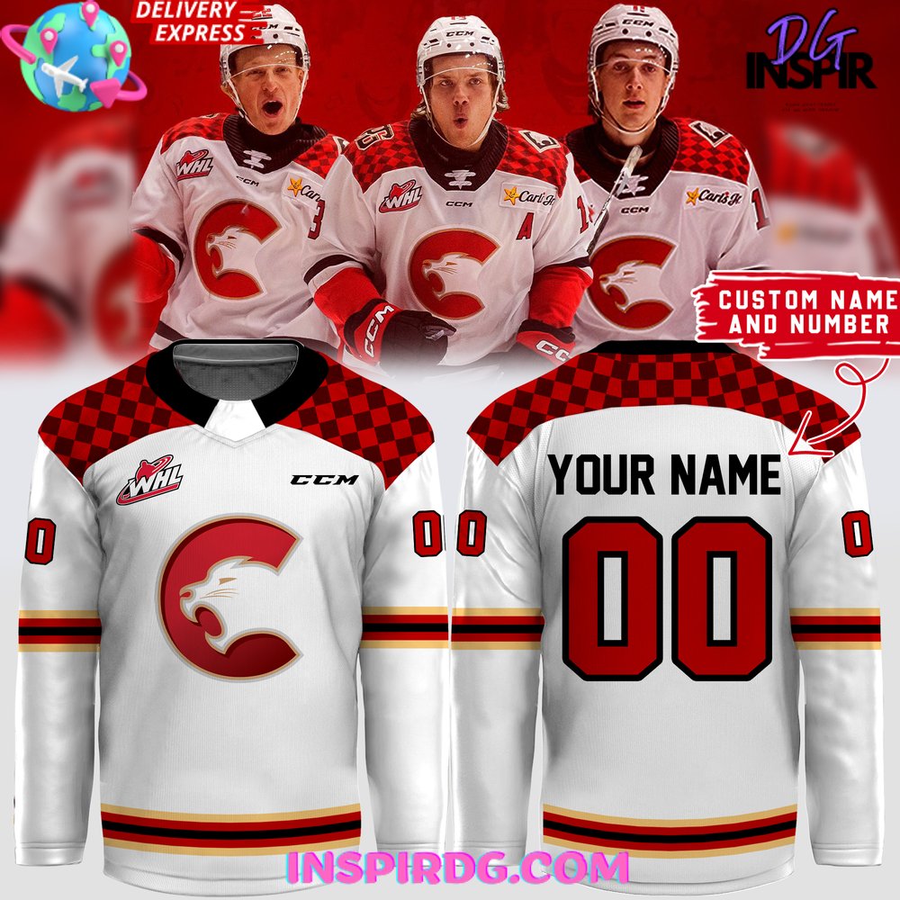 Whl Prince George Cougars Ccm 2024 White Hockey Jersey