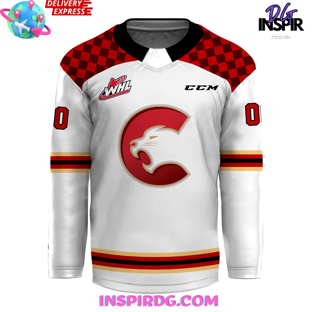 Whl Prince George Cougars Ccm 2024 White Hockey Jersey - Image 2