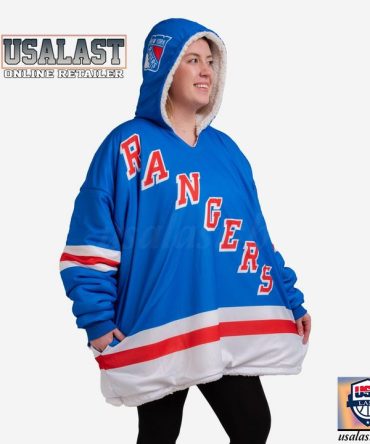 New York Rangers Big Logo Fleece Hoodie Blanket