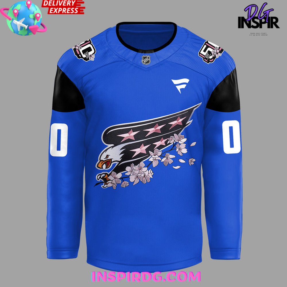 Washington Capitals Cherry Bloom 2025 Blue Jersey - Image 2