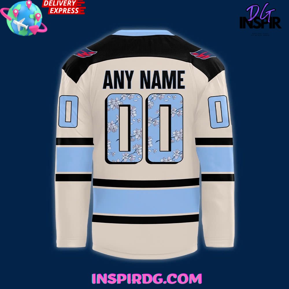 Washington Capitals Cherry Blossom 2025 Cream Hockey Jersey - Image 3