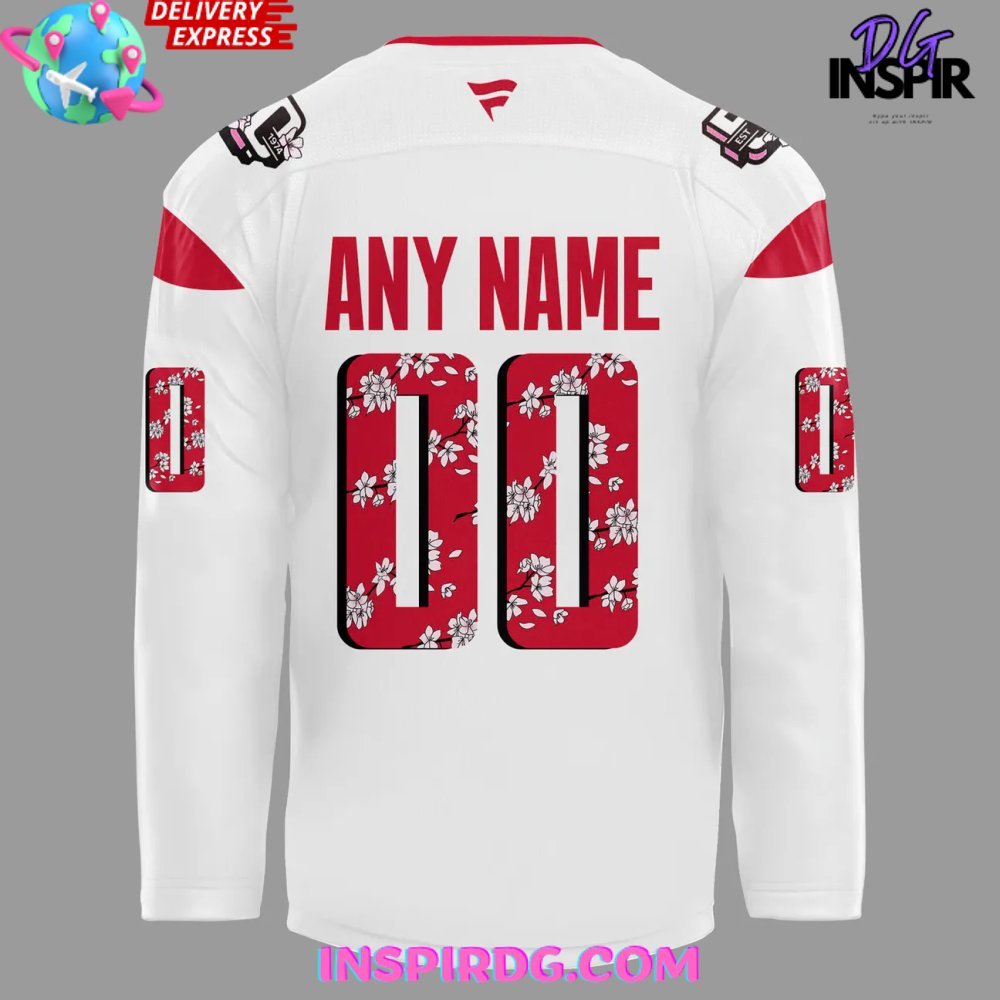 Washington Capitals Cherry Blossom 2025 Red Hockey Jersey - Image 3