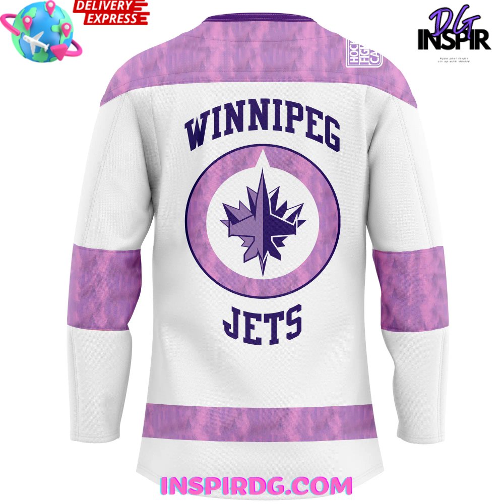 Winnipeg Jets Hockey Fights Cancer Special Hockey Jersey - Image 3