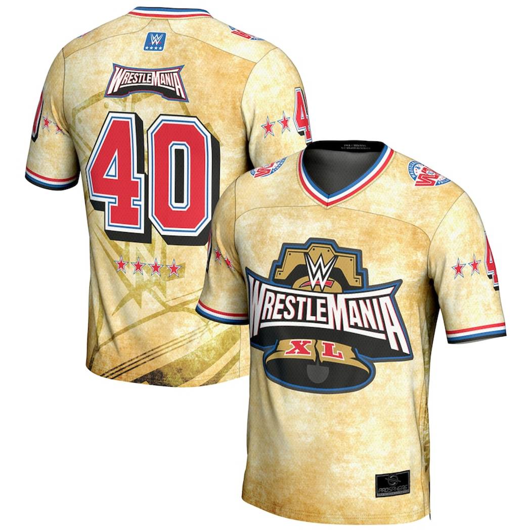 Wrestlemania 40 Prosphere Tan Football Jersey - Image 2