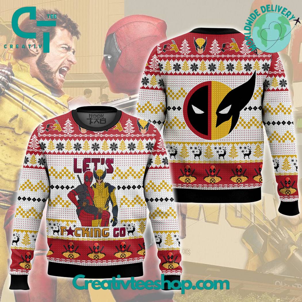 Let'S Fuking Go Deadpool Wolverine Ugly Sweater