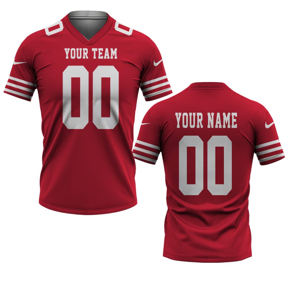 Custom Your Team Name Sport Nike Game Player Jersey Scarlet