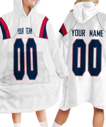 Custom Your Team Name Football NFL Inspired Football Unisex Blanket Hoodie
