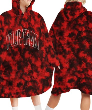 Custom Your Team Name Sport Camouflage NFL Inspired Football Blanket Hoodie Hoodie Blanket
