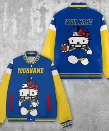 Custom Your Team Name Sport Baseball Jacket Hello Kitty Personalized Baseball Jacket