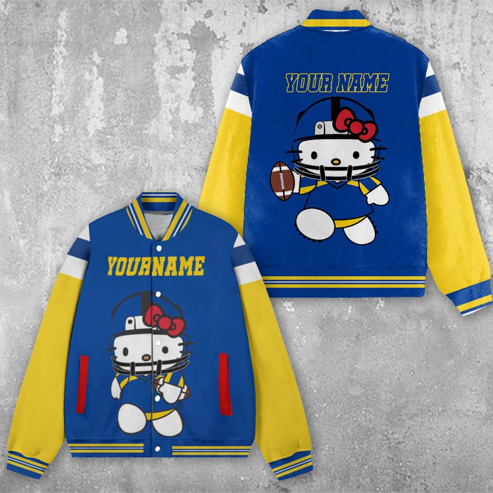 Custom Your Team Name Sport Baseball Jacket Hello Kitty Personalized Baseball Jacket