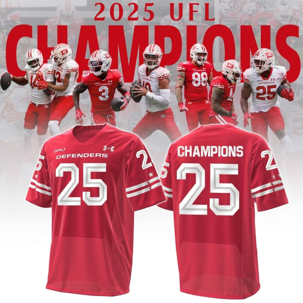 Dc Defenders 2025 United Football League Special Red Jersey