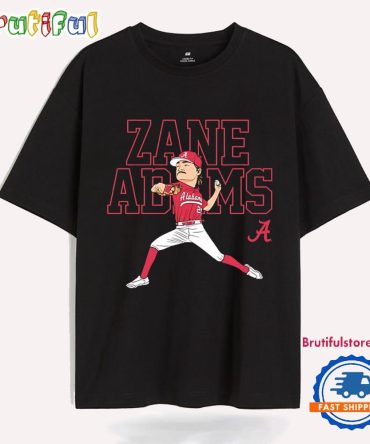 Alabama Crimson Tide Baseball Zane Adams Caricature T Shirt