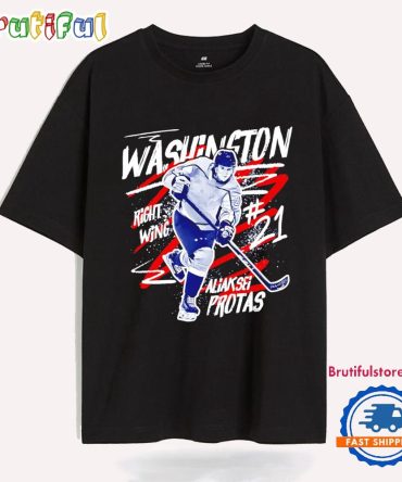 Aliaksei Protas Right Wing Washington Capitals Splatter T Shirt