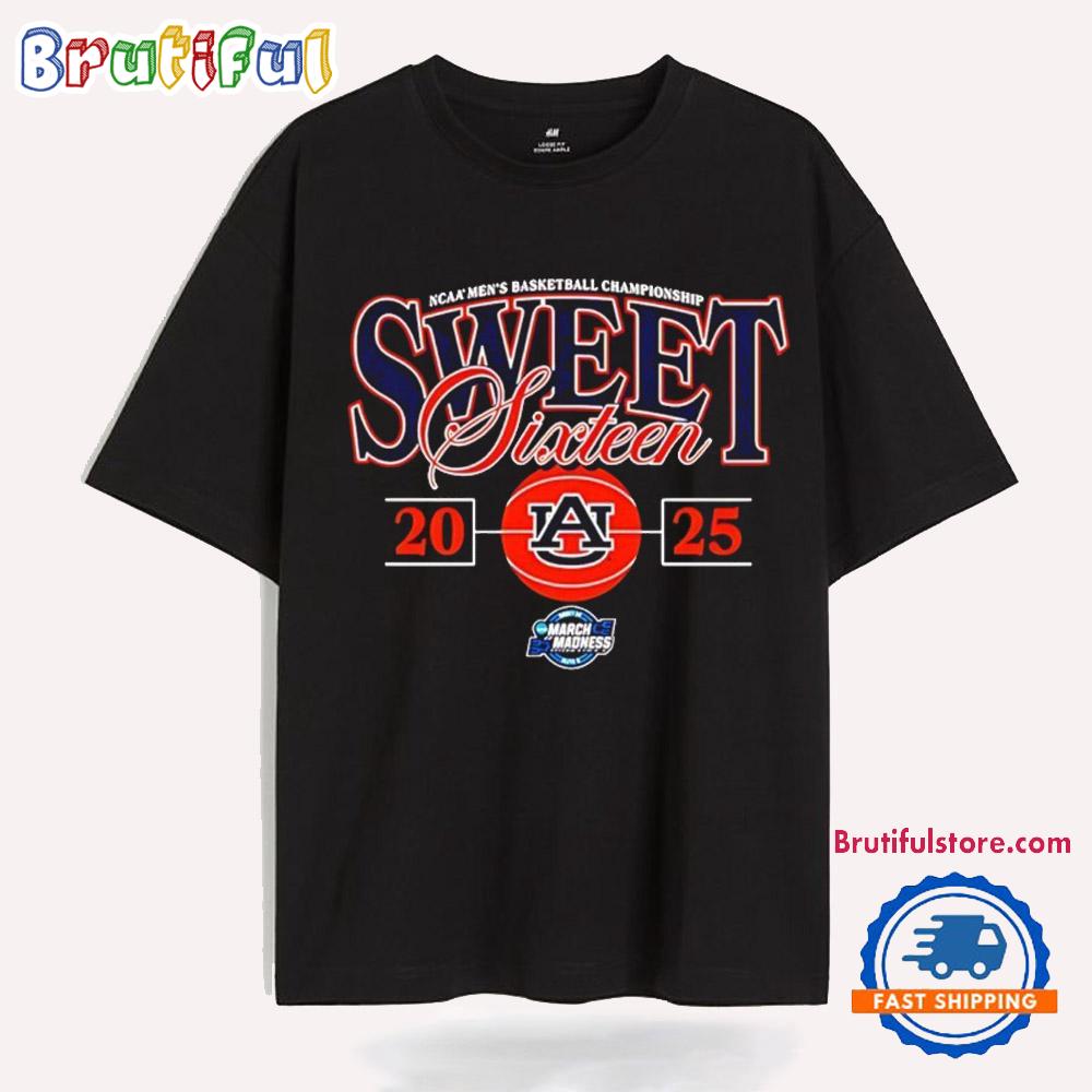 Auburn Men’S Basketball Ncaa March Madness 2025 Sweet Sixteen T Shirt