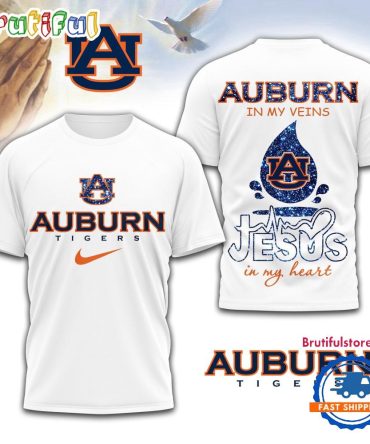 Auburn Tigers Jesus In My Heart Unissex 3D Shirt