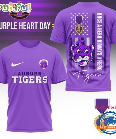 Auburn Tigers Ncaa National Purple Heart Day Unisex 3D Shirt