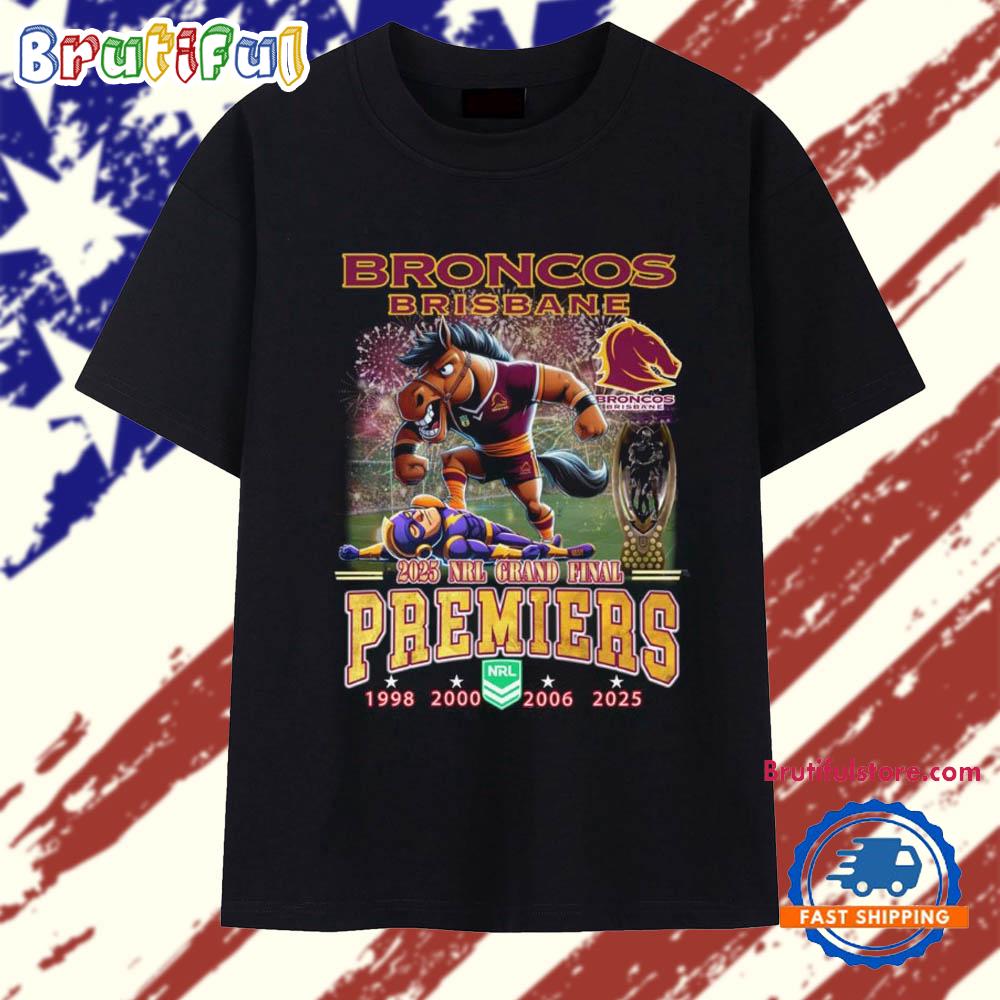 Broncos Brisbane 2025 Nrl Grand Final Premiers 2025 Vintage T Shirt