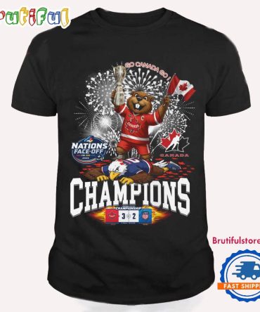 Canada Hockey 2025 4 Nations Face-Off Champions Mascot Winner New T Shirt
