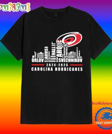 Carolina Hurricanes 2024 2025 Players Name Skyline Shirt
