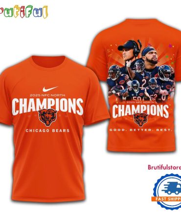 Chicago Bears Nfl 2025 Nfc North Champions All Team Limited 3D Shirt