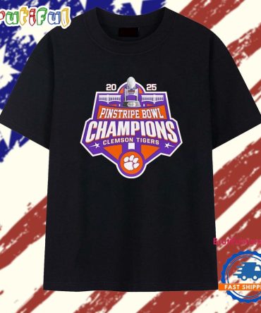 Clemson Tigers 2025 Pinstripe Bowl Champions Logo T Shirt