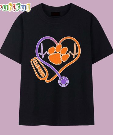 Clemson Tigers Caring Hearts Nurse T Shirt