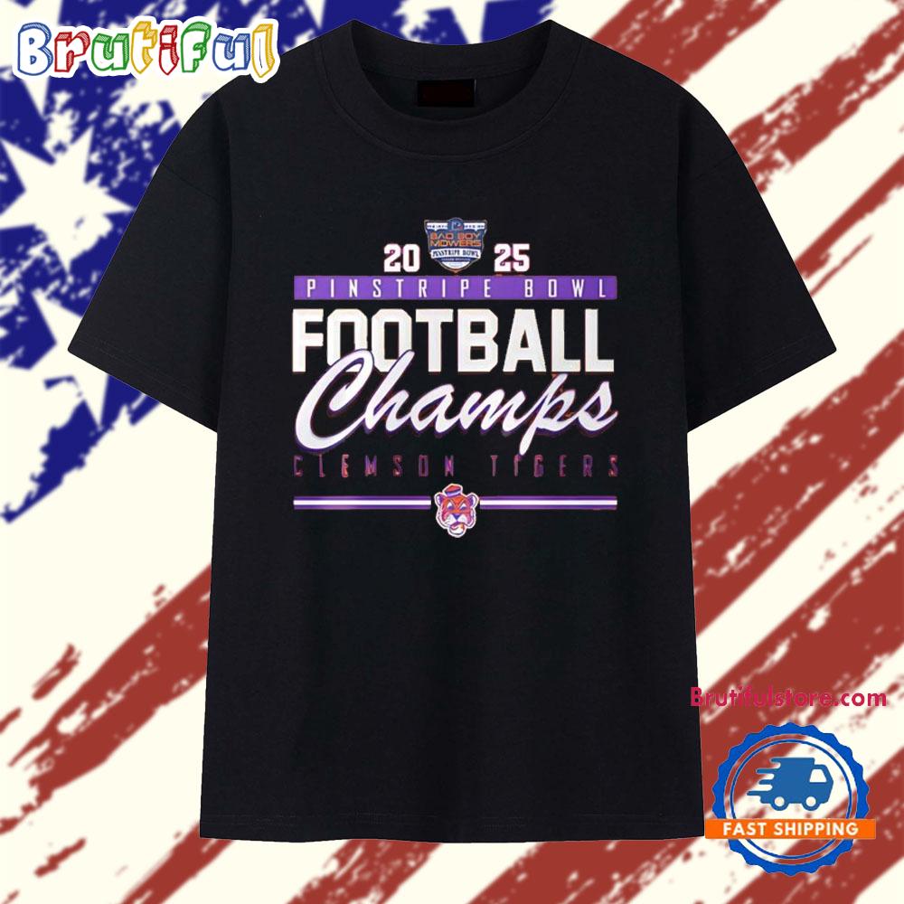 Clemson Tigers Pinstripe Bowl Champions 2025 T Shirt