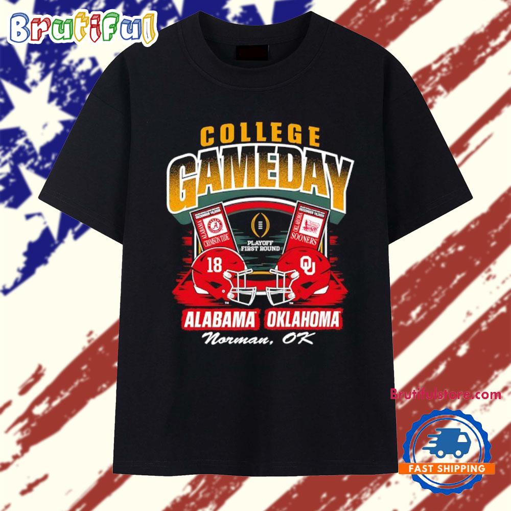 College Gameday 2025-2026 Cfp Alabama Crimson Tide Vs. Oklahoma Sooners 1St Round T Shirt